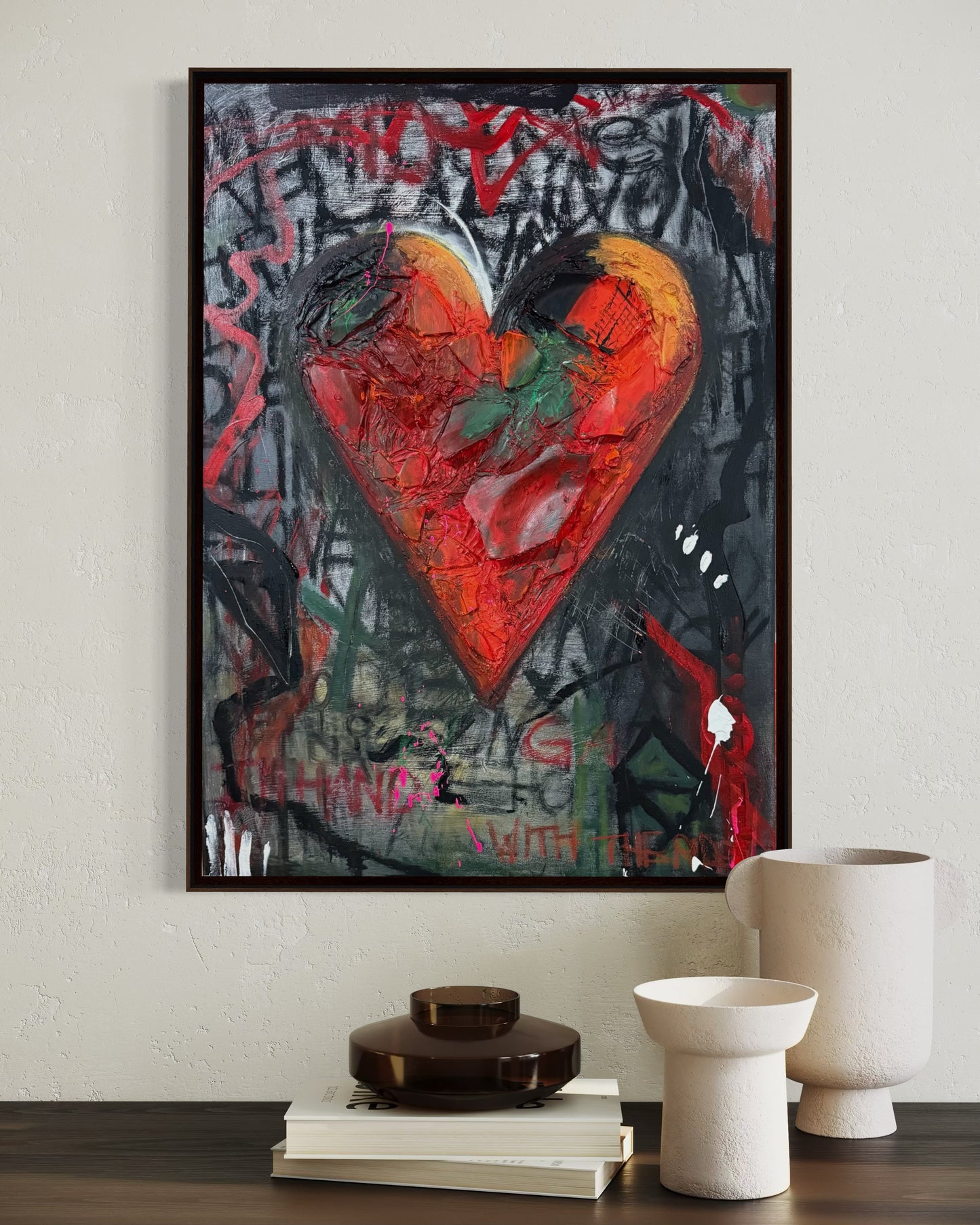 "Simple Raw Exposure" Mixed Media Heart Painting